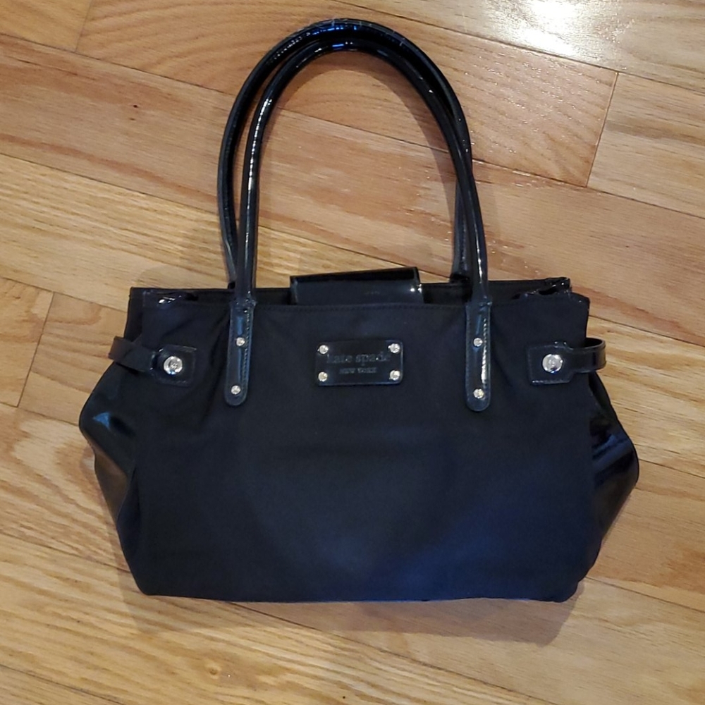 Authentic Kate Spade Black Cloth Purse w/ Patent